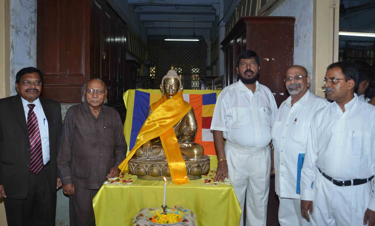 RPI PRESIDENT SHRI RAMDAS ATHAWALE ON LORD BUDDHA JAYANTI AT BUDDHA BHAVAN COLLEGE.