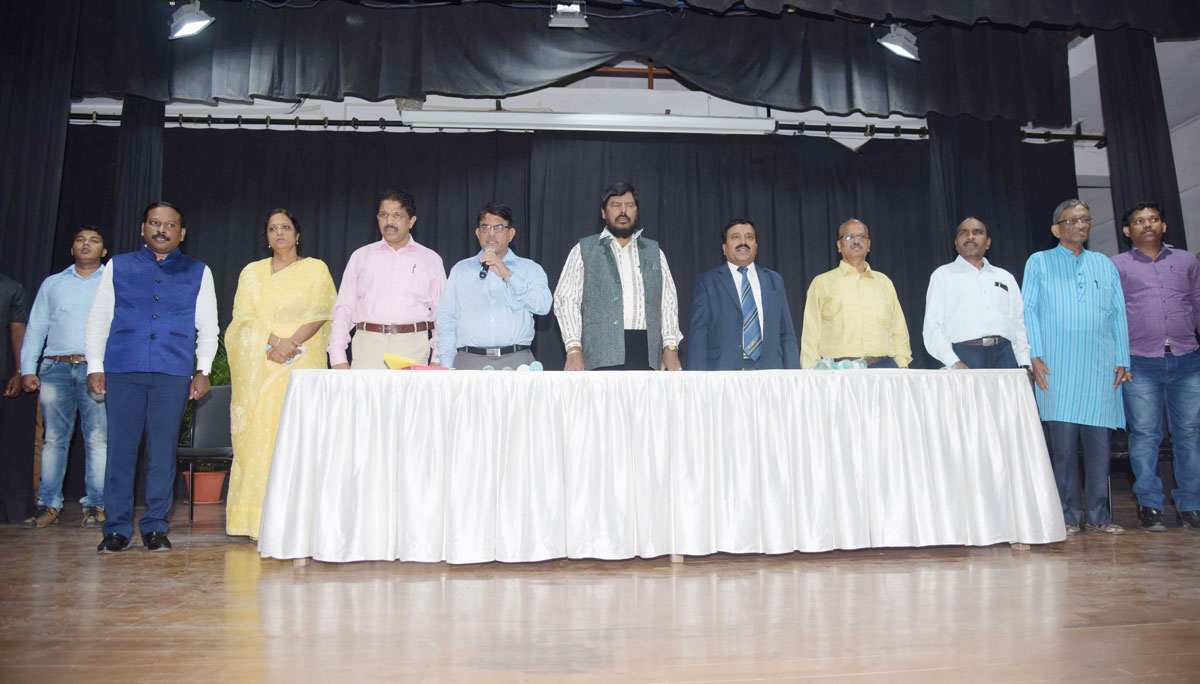 Social Justice & Empowerment Union Minister Ramdas Athawale at kalina Mumbai University.