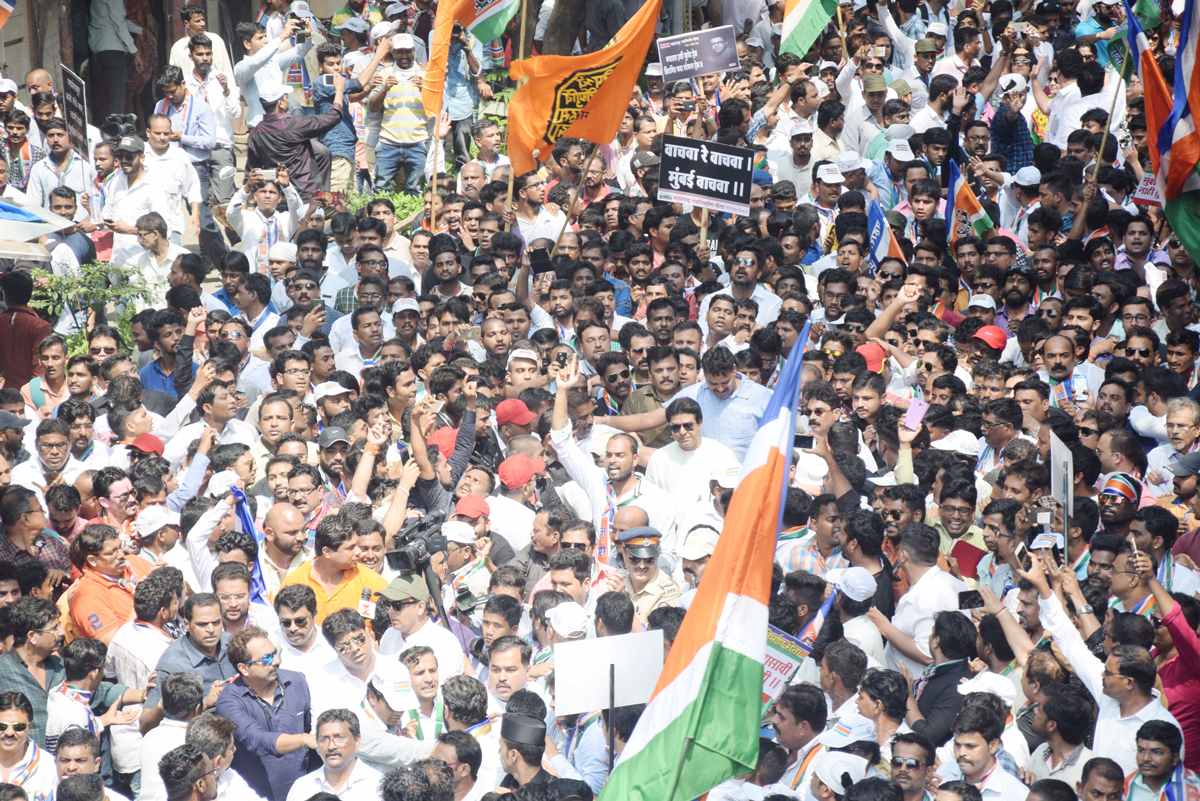 MNS Chief Raj Thackarey Protest Rally against BJP-Shivsena Govt. in Mumbai.