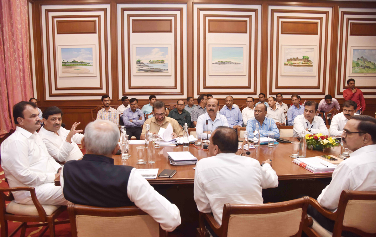 PWD Minister Ashok Chavan Meeting with PWD Dept Officials at Sahiyadri Guest House.