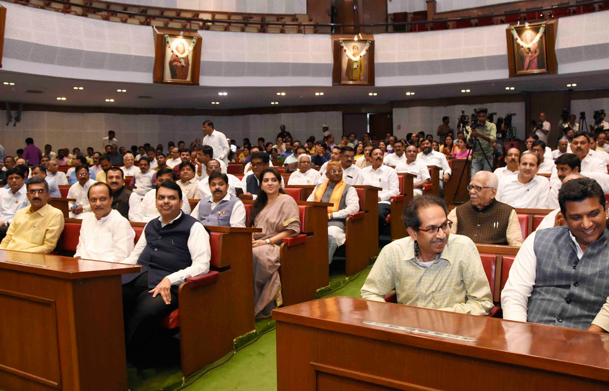 Chief Minister Uddhav Thackrey Opp. Leader Devendra Fadnavis Book Launch at Vidhan Bhavan.