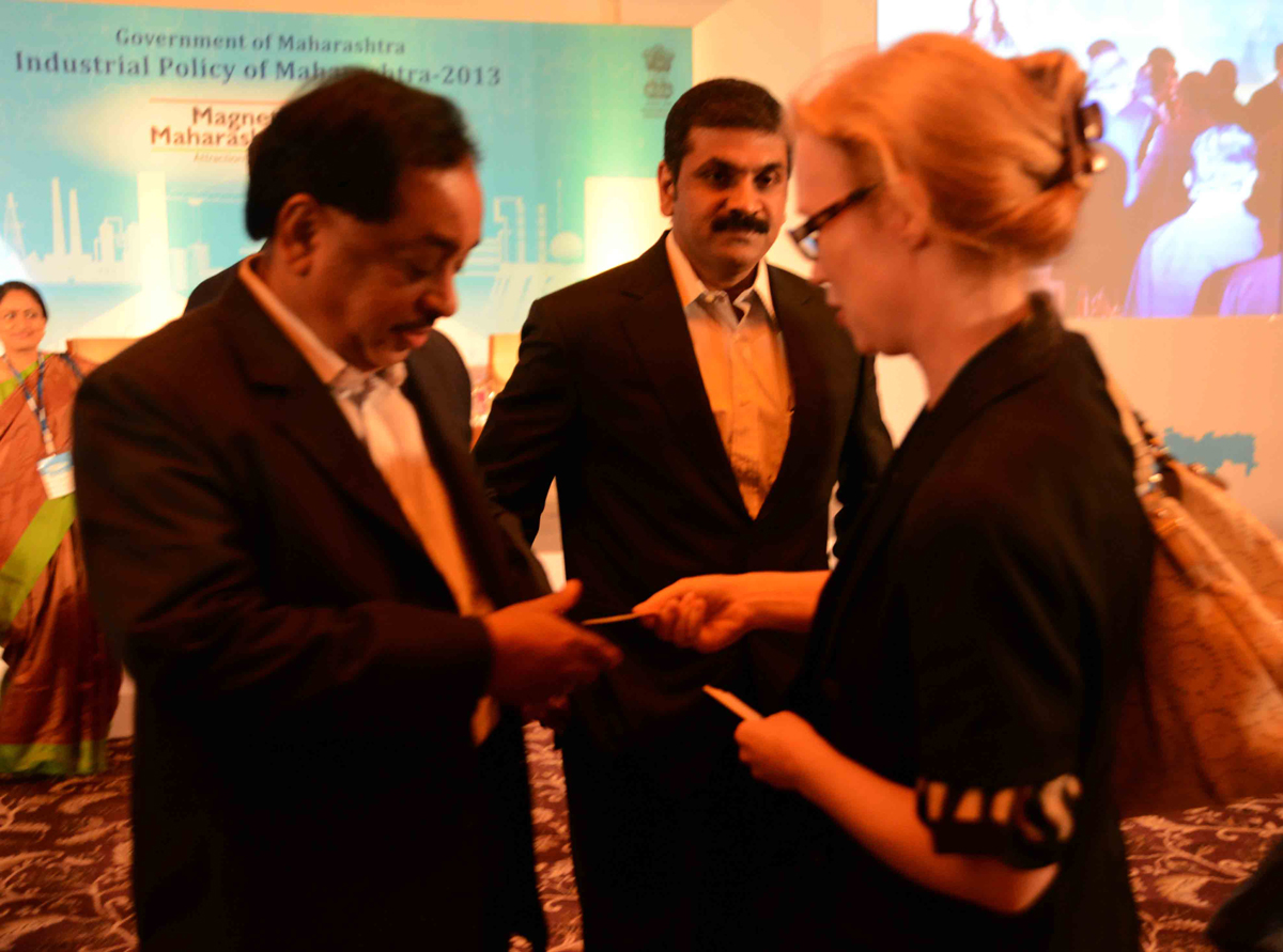 MINISTER NARAYANRAO RANE & MINISTER SACHIN BHAU AHIR IN INDUSTRIAL POLICY OF MAHARASHTRA 2013 AT HOTEL TAJLAND END BANDRA.