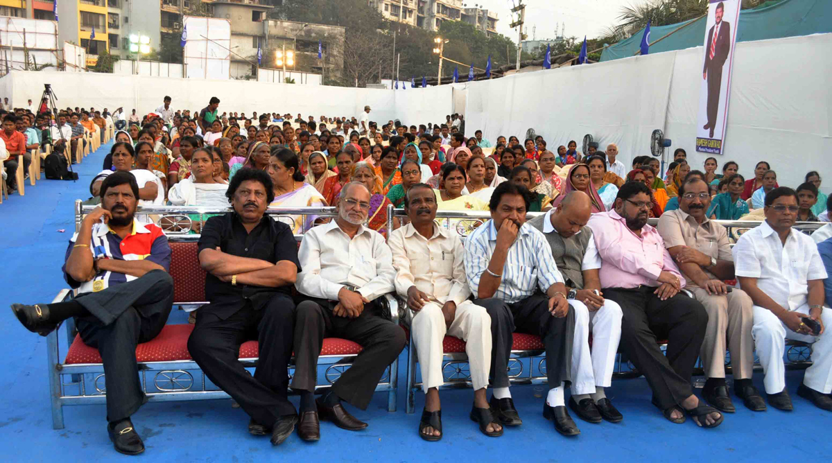 RPI LEADER RAMDAS ATHAWALE " SLUM PARISHAD"AT GANPAT PATIL NAGAR DAHISAR.