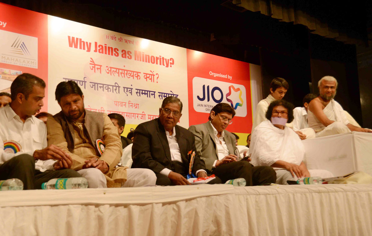 Union Minister of Minority Affairs K.Rehman Khan & Union Minister Milind Deora during Jain International Organization Function.