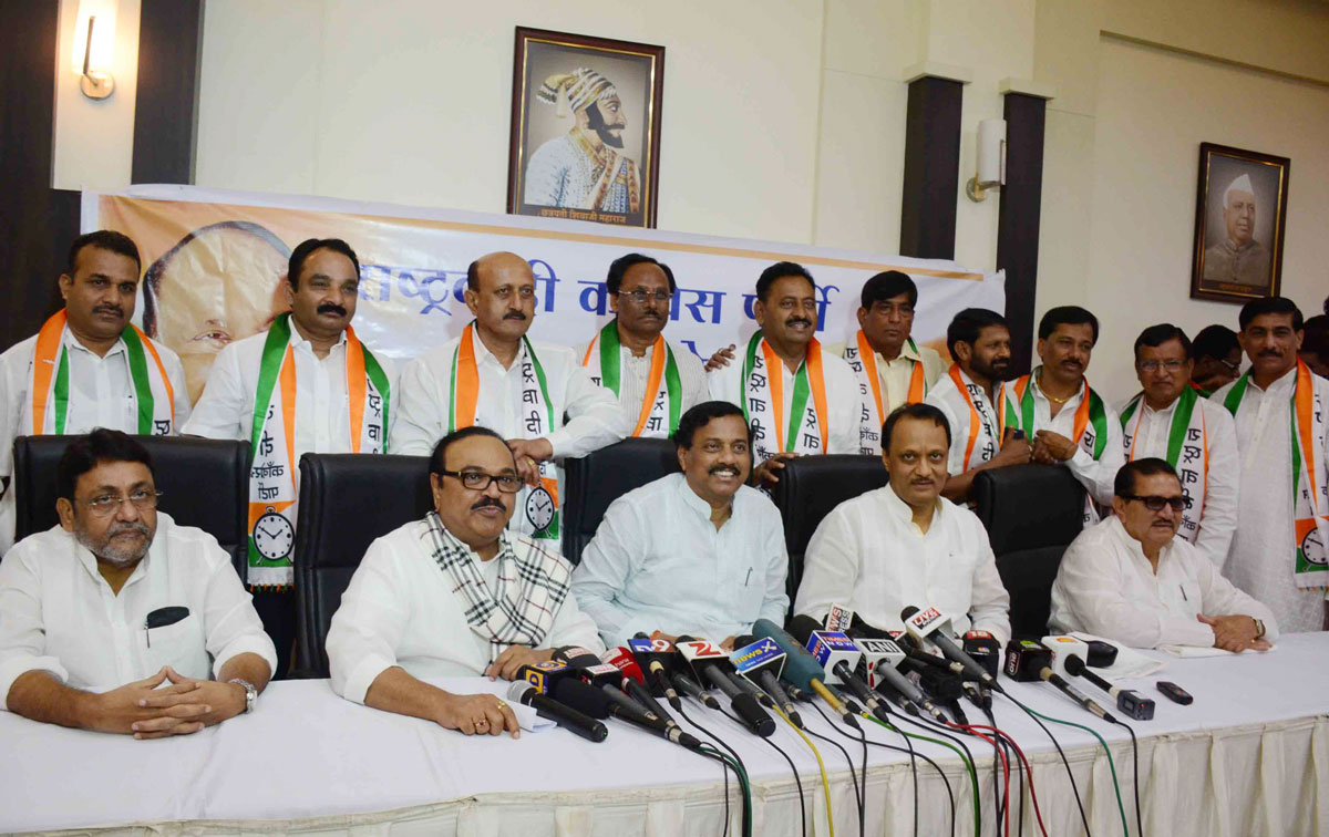 NCP Leaders Press Conference at NCP Bhavan.