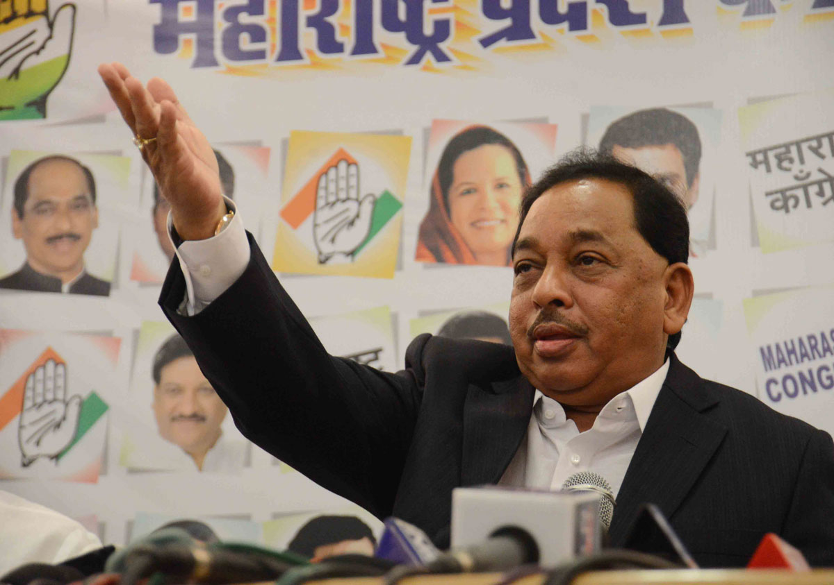 Congress Party Leader Narayanrao Rane Meets Press at Gandhi Bhavan.