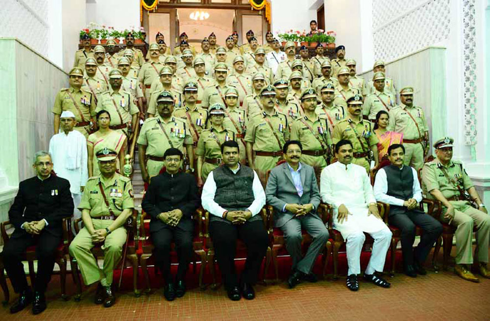 Governor Ch.Vidyasagar Rao & Chief Minister Devendra Fadnavis at Raj Bhavan Mumbai.