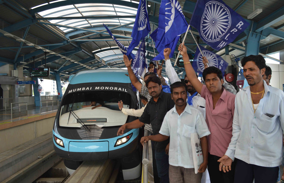 RPI Protest at Chembur Mono Rail Station.
