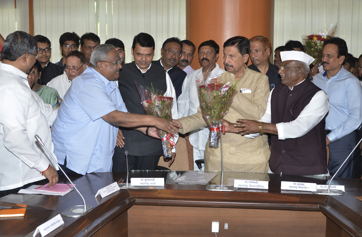 Newly Elected MLC's Oath Ceremony at Vidhan Bhavan in Chief Presence of Chief Minister Devendra Fadnavis,President Haribhau Bagde,Sabhapati Ramraje Nimbalkar.