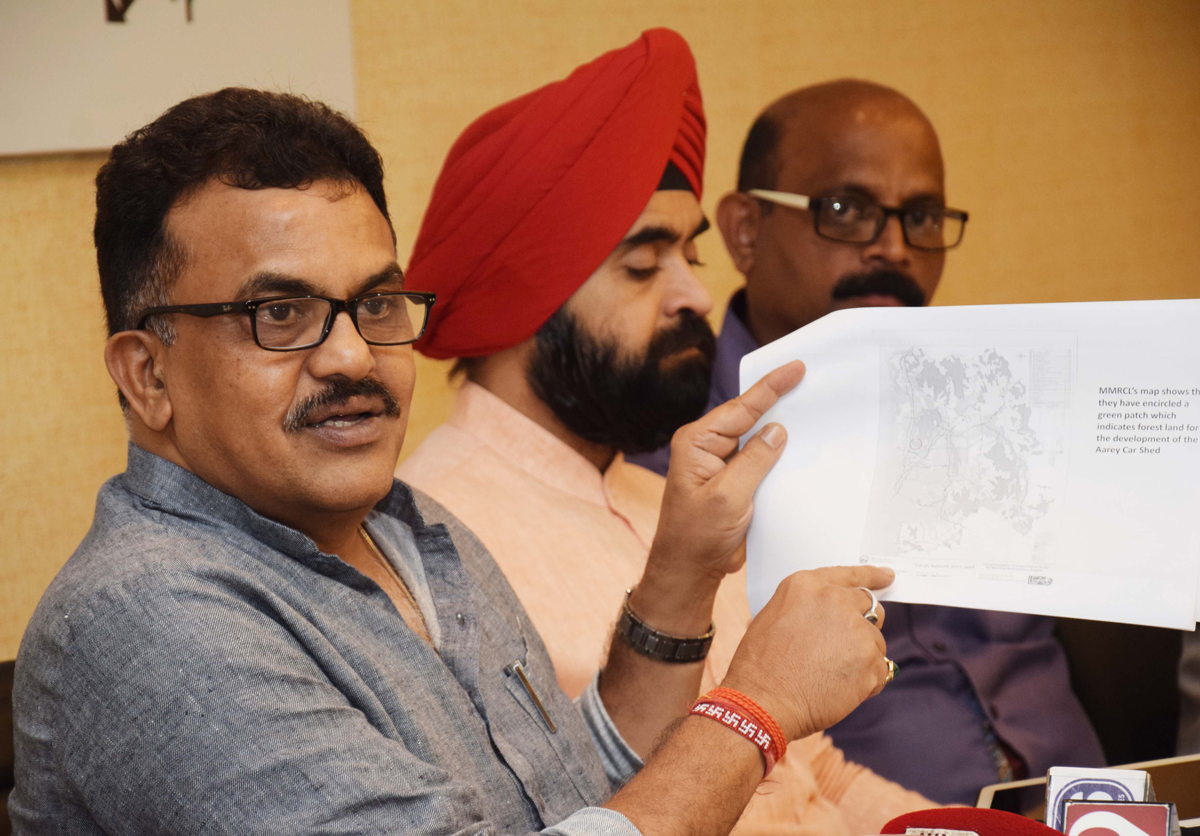 Mumbai Congress President Sanjay Nirupam During Press Conference at Rajiv Gandhi Bhavan.