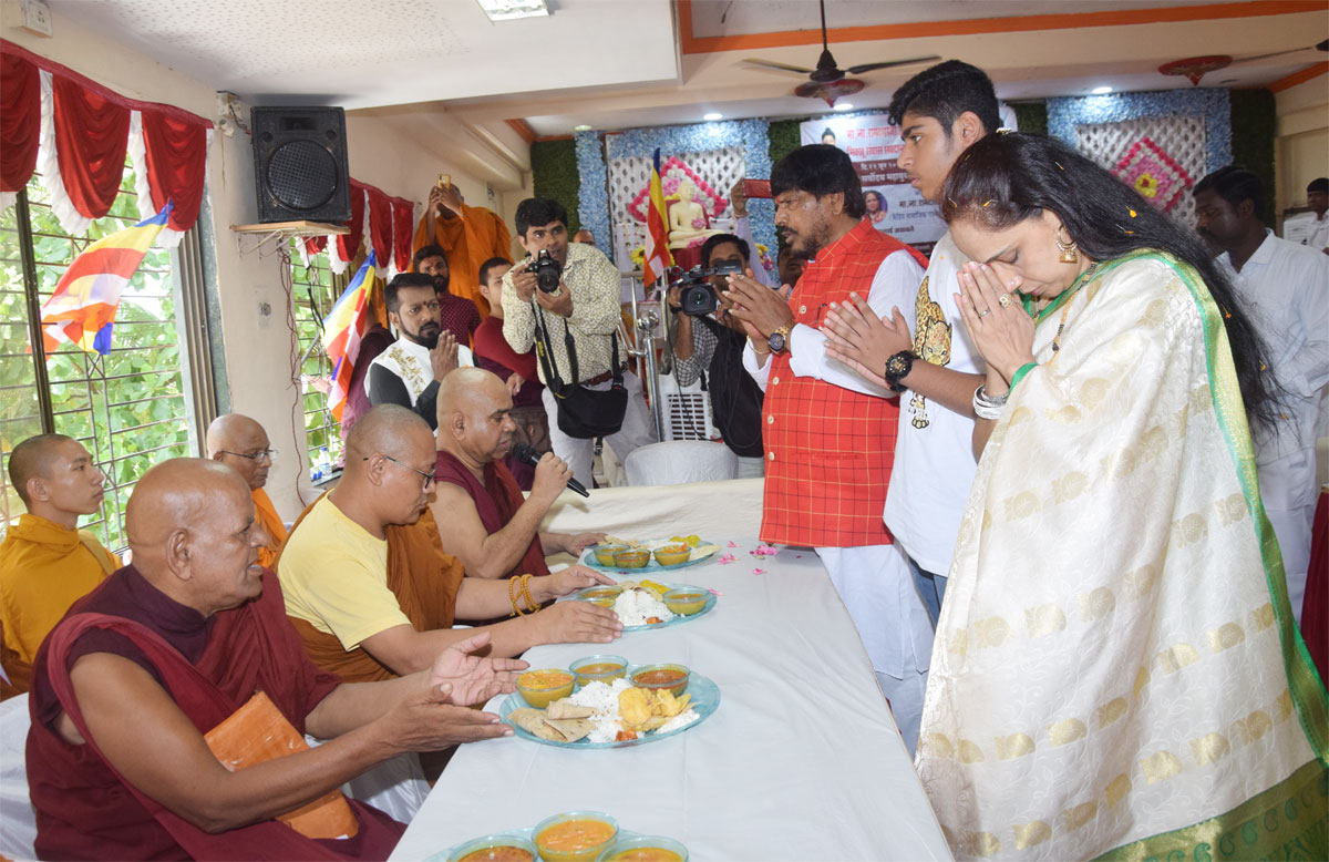 Union Minister Ramdas Athawale & Minister Avinash Mahtekar attended Boudh Bikshuk Parishad at Tilak Nagar