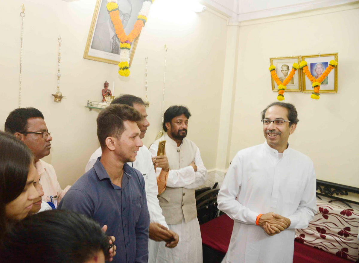 Chief Minister Uddhav Thackarey visited Memorial Residence of Bharat Ratna Mahamanav Dr. Babasaheb Ambedkar B.I.T. Chawl at Parel.