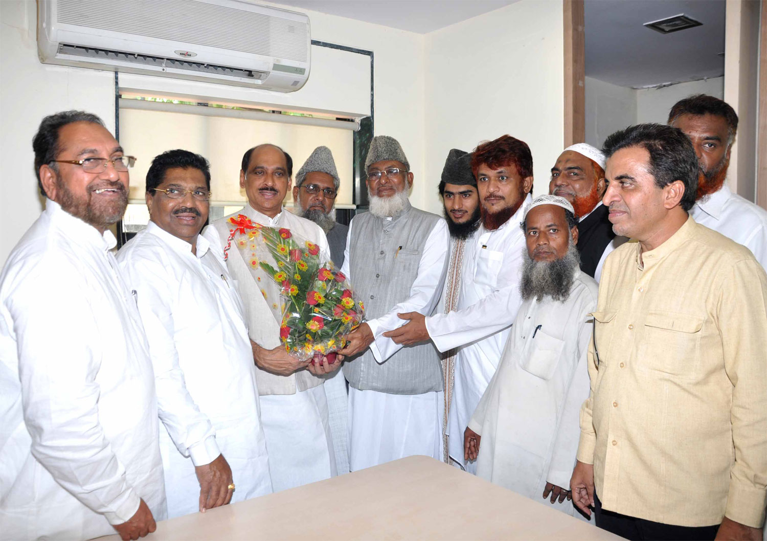 MLC HUSAIN DALVI AT GANDHI BHAVAN.