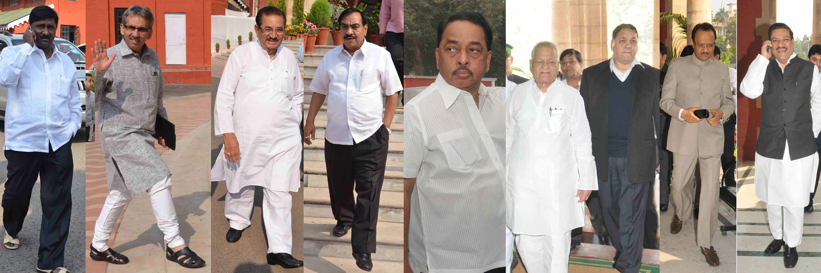 LEADERS AT NAGPUR VIDHAN BHAVAN ON 1ST DAY OF WINTER SESSION.