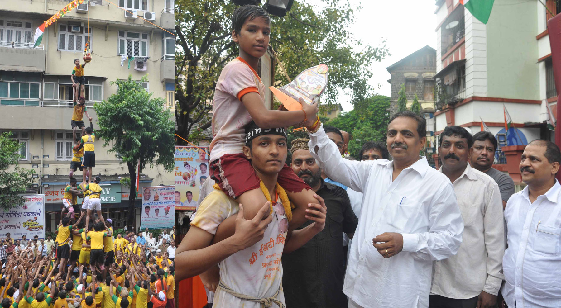 GOVINDA CELEBRETION IN MUMBAI ON OCCASION GUARDIAN MINISTER OF MUMBAI JAYANTRAO PATIL AT BYCULLA.