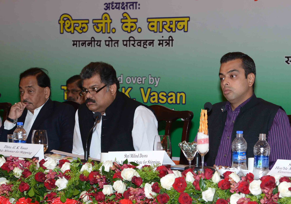 UNION MINISTER G.K.WASAN, MINISTER NARAYANRAO RANE, UNION MINISTER OF STATE MILIND DEORA IN 14th MARITIME STATES DEVELOPMENT COUNCIL MEETING AT TAJ HOTEL.