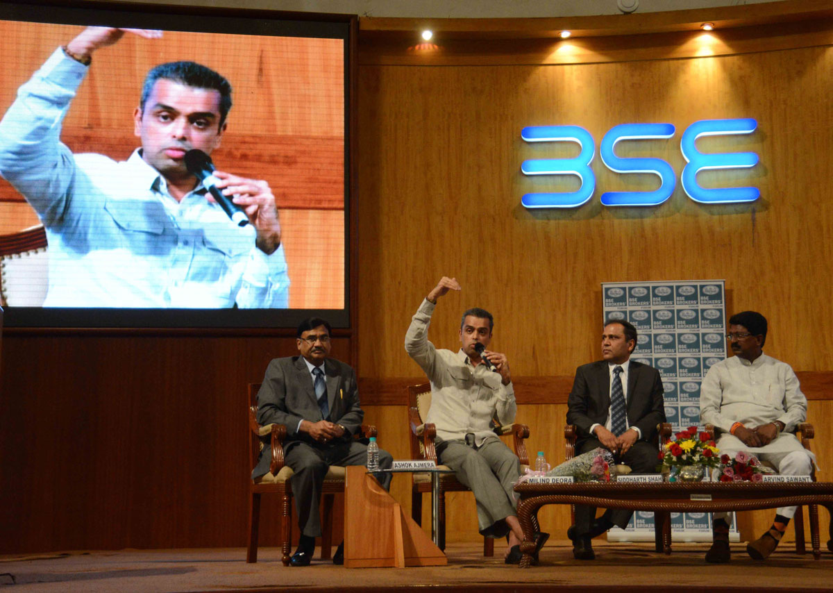 South Mumbai MP Candidates Milind Deora & Arvind Sawant at BSE.