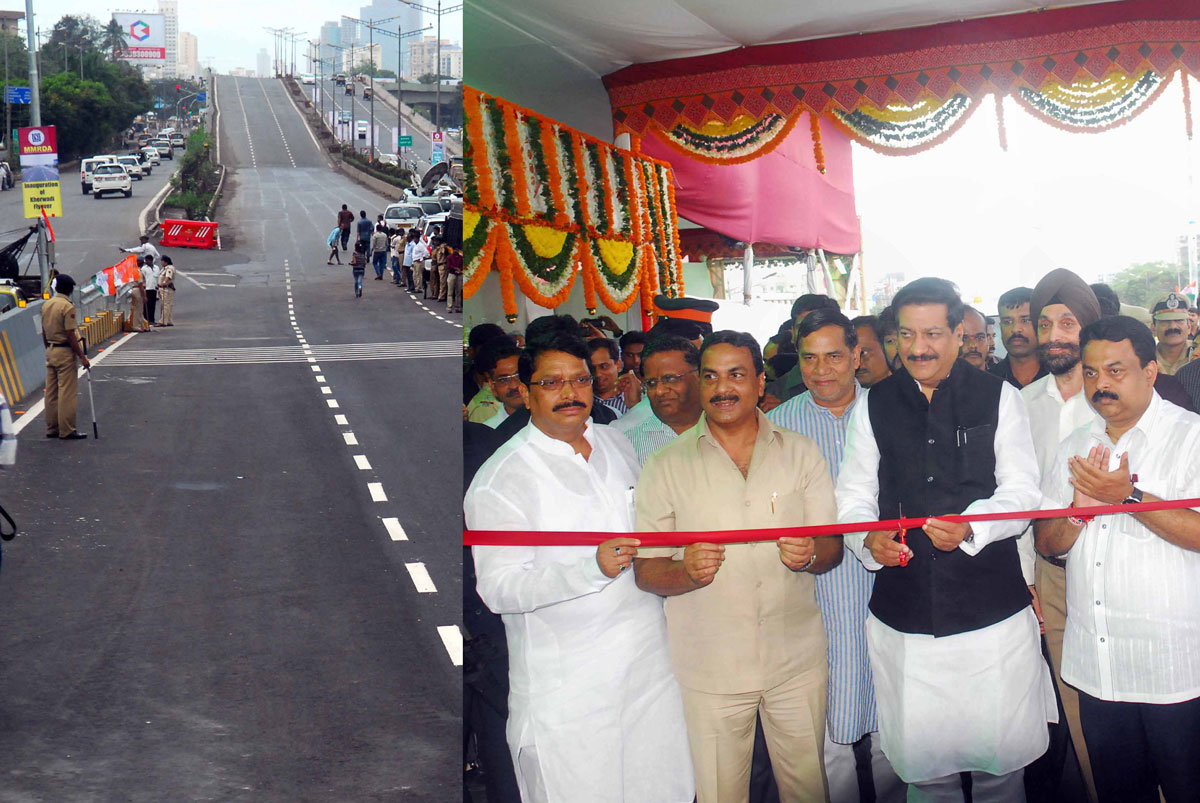 Kherwadi Flyover Inauguration by Chief Minister Prithviraj Chavan.