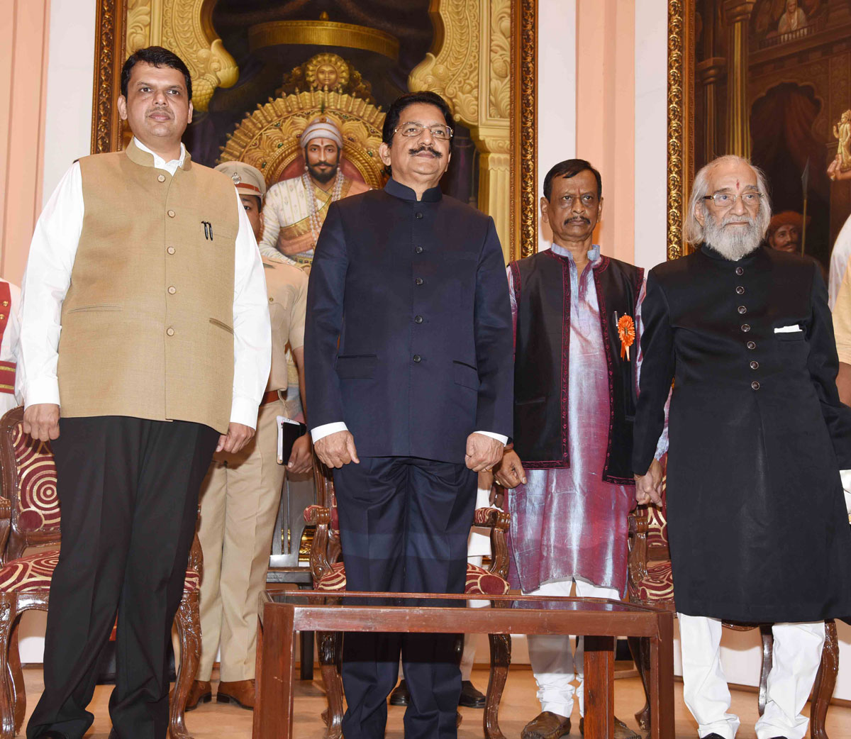 Maharashtra Governor Ch.Vidyasagar Rao & CM Devendra Fadnavis Inaugurate Exhibition of Paintings on Chhatrapati Shivaji Maharaj at the Jehangir Art Gallery in Mumbai.