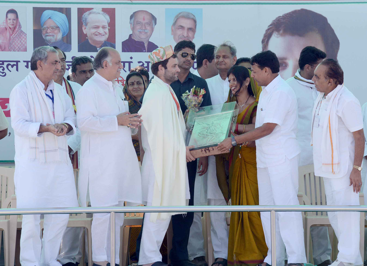 AICC VICE PRESIDENT RAHUL GANDHI & AICC GEN.SEC.GURUDAS KAMAT AT JAIPUR.