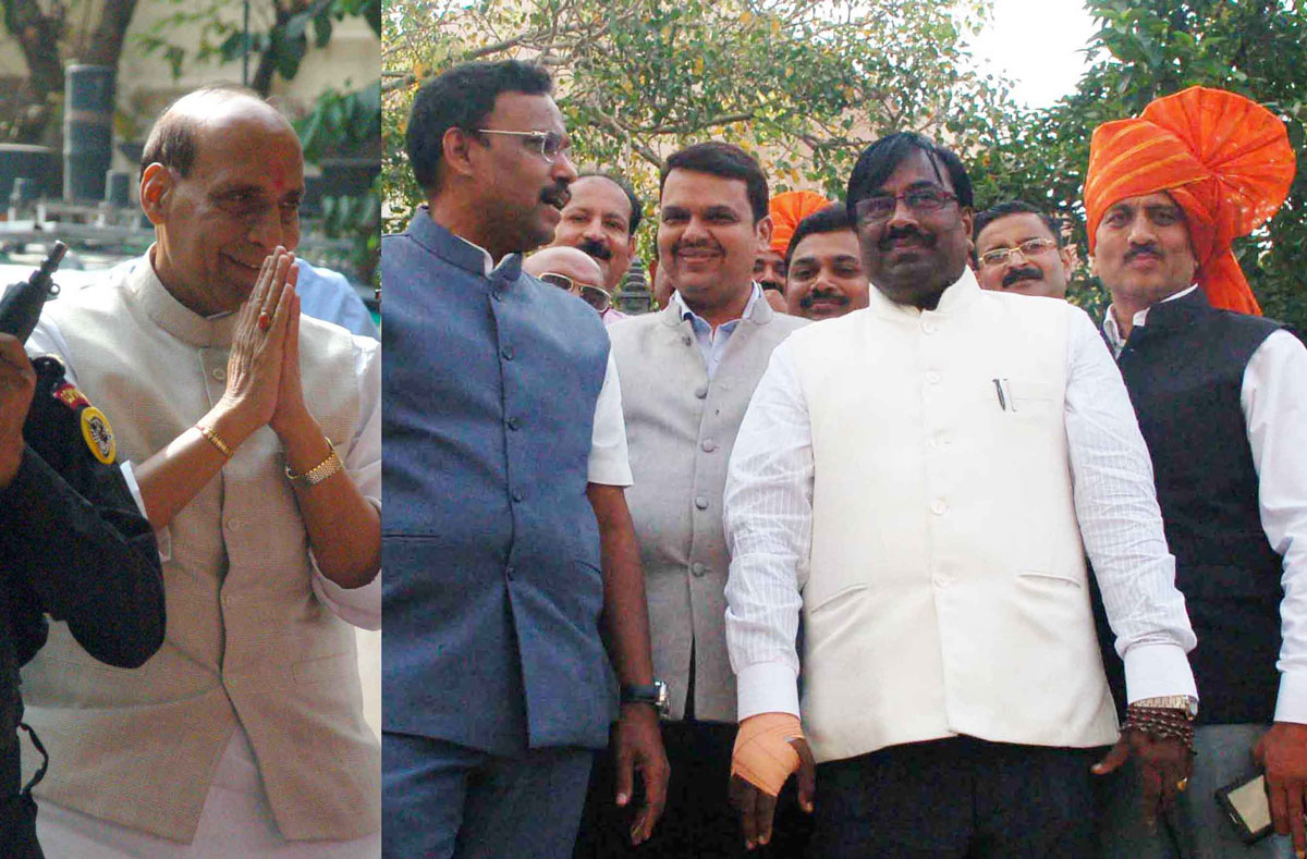 BJP MLA's at Vidhan Bhavan.