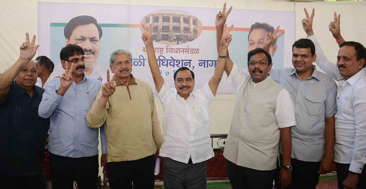 BJP,SHIVSENA,RPI & MNS opposition party Leader's Press conference at Nagpur Ravi bhavan on winter session.
