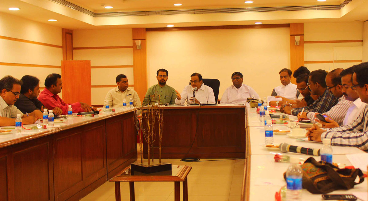 Press Confrence Of Ex.Union Minister P Chidambaram In Mumbai at Y.B.Chavan Centre.