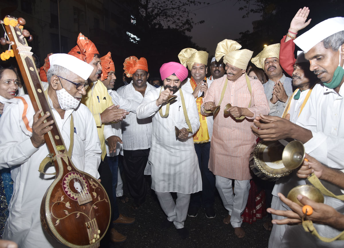 MRCC President Bhai Jagtap during Marathi Bhasha Din.