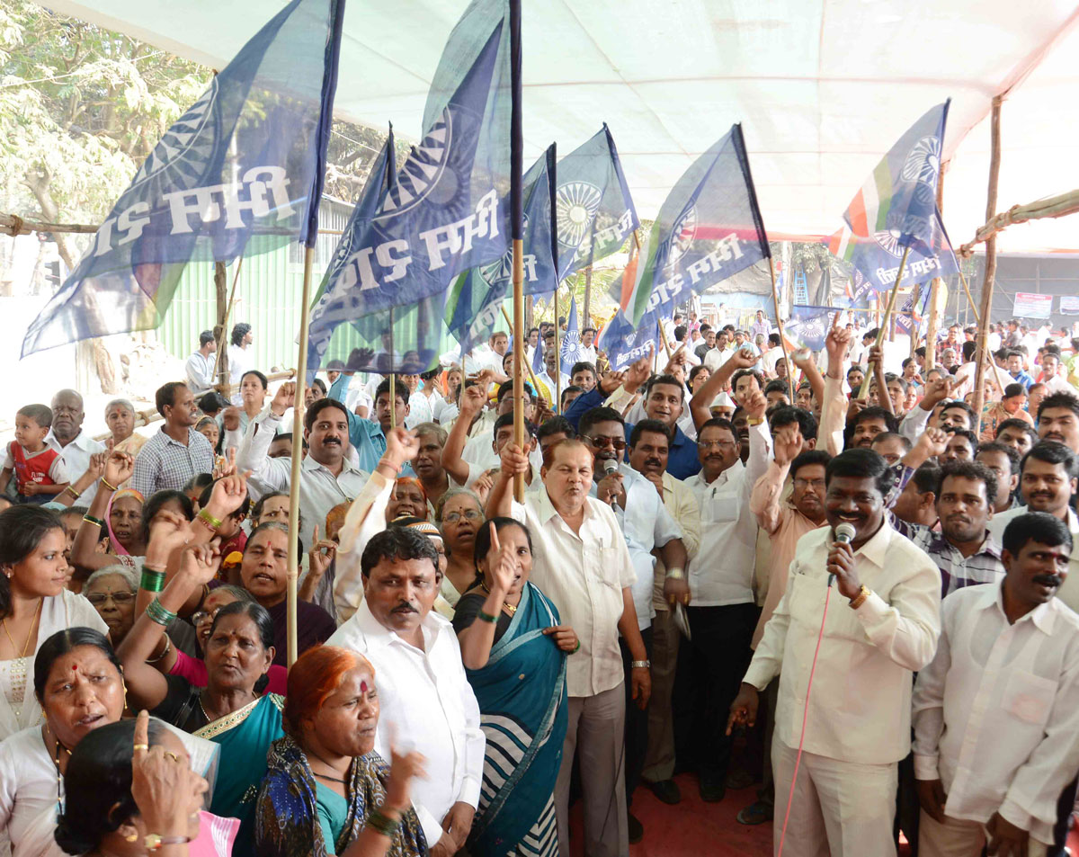 Bhimshakti Samajik Sanghatna Protest at Azad Maidan.