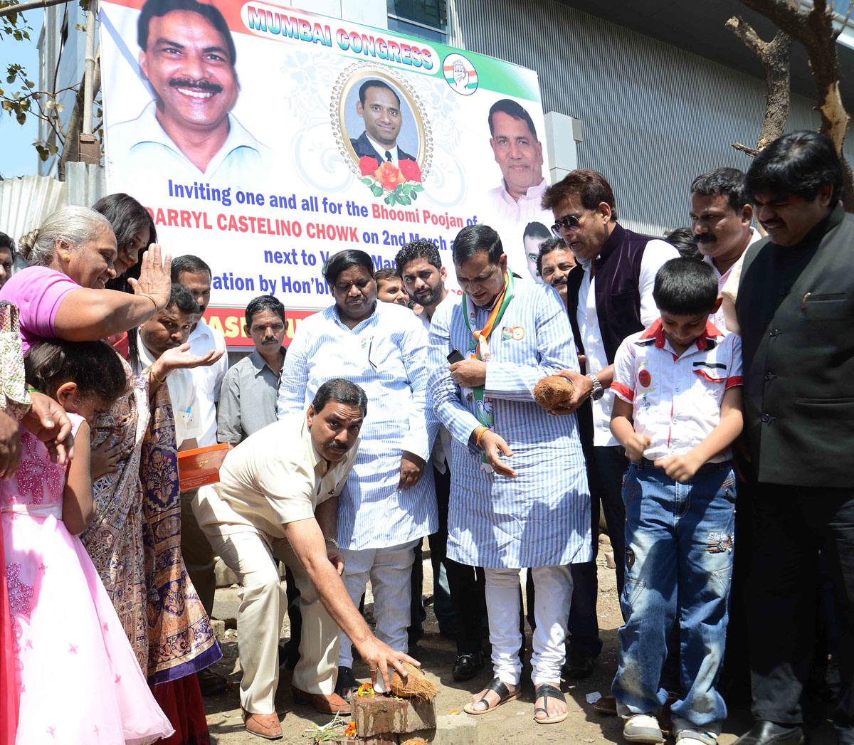 Sahid Darrly Castelino Chowk Bhoomi Poojan at Vakola.