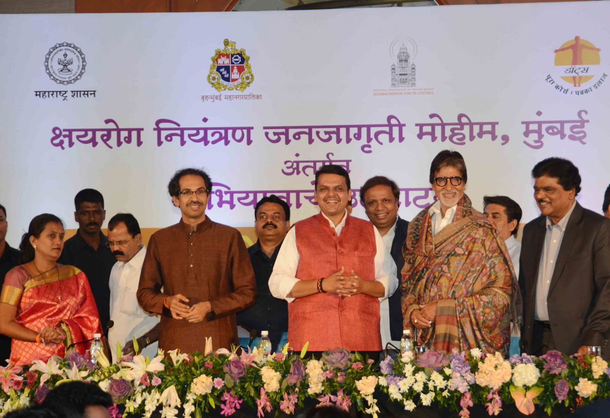 " TB Harega,Desh Jeetega" Campaign Launch at Hotel J.W.Marriot Juhu in Chief Presence of Hon'ble CM Devendra Fadnavis,ShivSena Chief Uddhav Thackeray, Brand Ambassador Cine SuperStar Amitabh Bachchan.