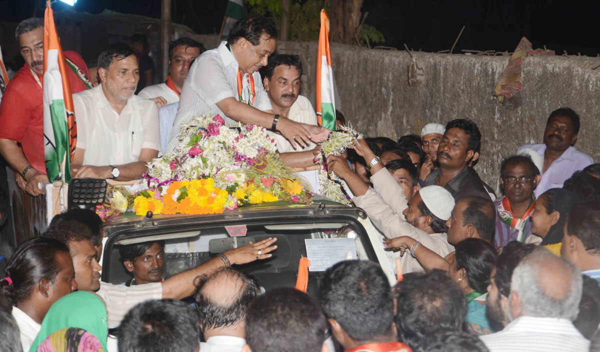 176-Bandra(E) Assembly Constituency Congress-NCP Candidate Narayanrao Rane Rally at Baheram Pada & Navpada Bandra.