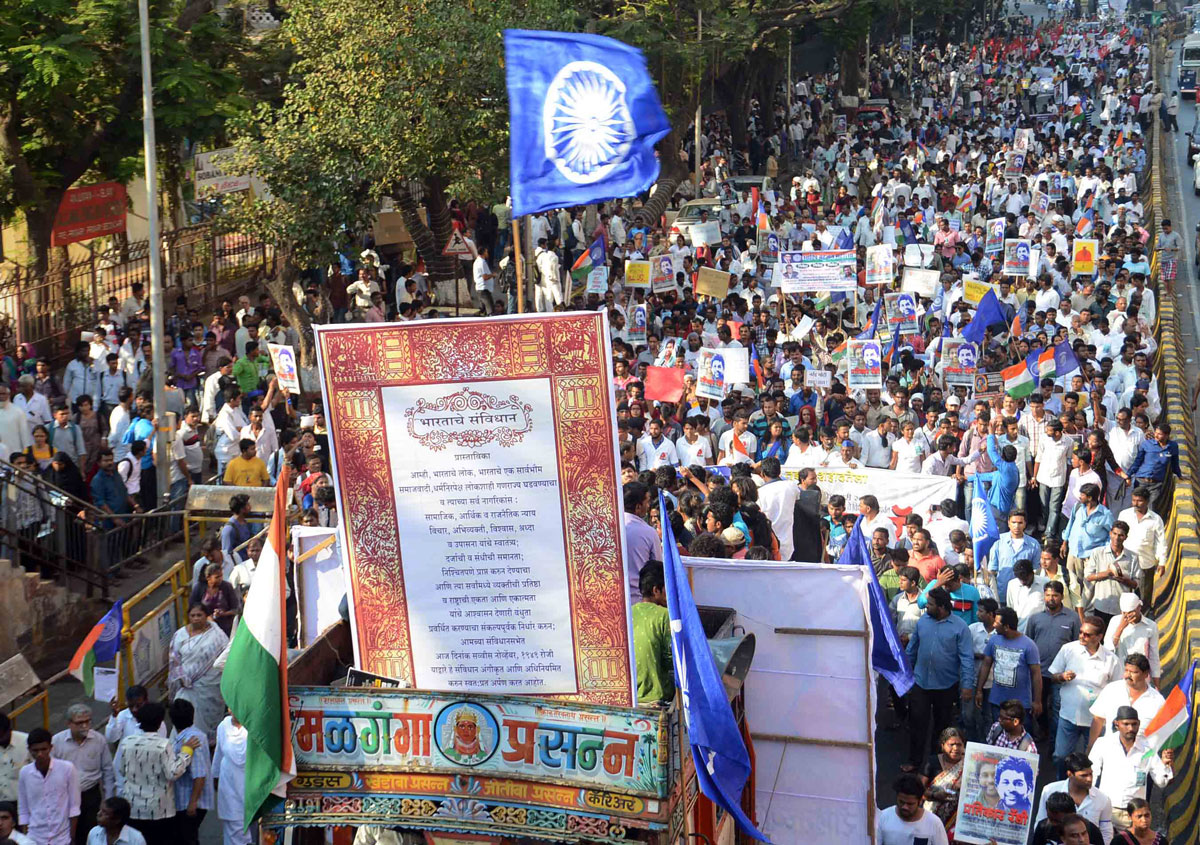 Adv.Prakash Ambedkar & others NGO's Protest Rally against Govt on Dalit Phd Scholar Rohit Vemula Sucide at Hyderabad University from Byculla Ranibaugh to Vidhan Bhavan.