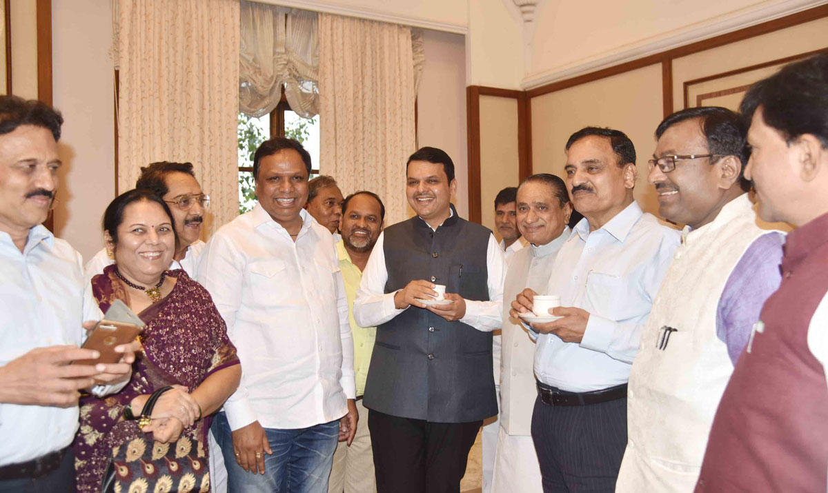 Chief Minister Devendra Fadnavis Tea Party at Sahyadri Guest House.