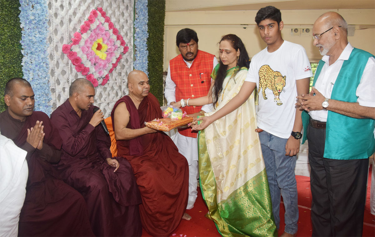 Union Minister Ramdas Athawale & Minister Avinash Mahtekar attended Boudh Bikshuk Parishad at Tilak Nagar