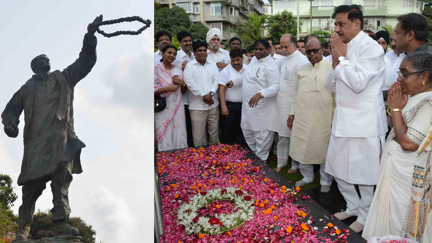 MUMBAI CONGRESS PAYING TRIBUTE TO LATE PRIME MINISTER RAJIV GANDHI ON HIS DEATH ANNIVERSARY AT COOPERAGE MAIDAN.