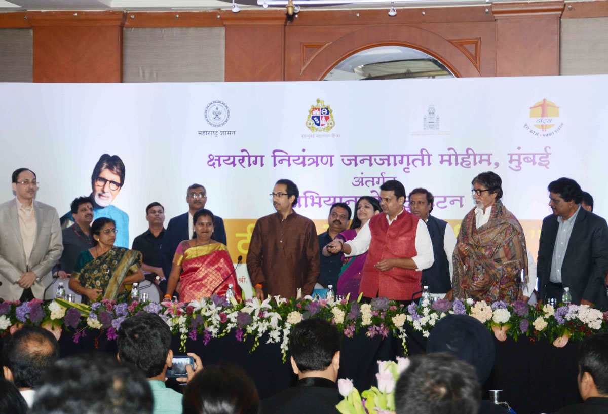 " TB Harega,Desh Jeetega" Campaign Launch at Hotel J.W.Marriot Juhu in Chief Presence of Hon'ble CM Devendra Fadnavis,ShivSena Chief Uddhav Thackeray, Brand Ambassador Cine SuperStar Amitabh Bachchan.