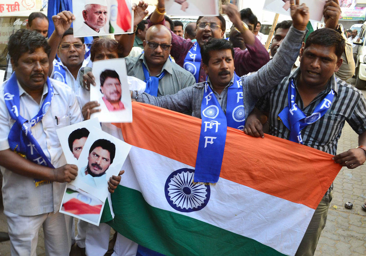 RPI Party workers celebrating on JAN LOKPAL BILL passed by Govt.