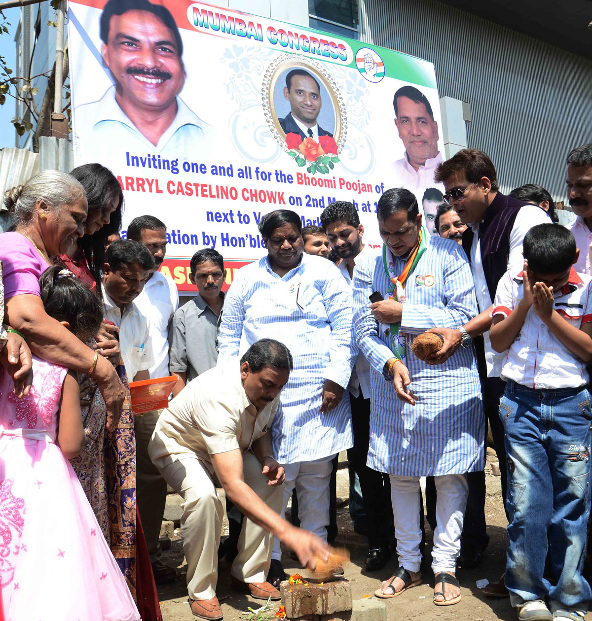 Sahid Darrly Castelino Chowk Bhoomi Poojan at Vakola.