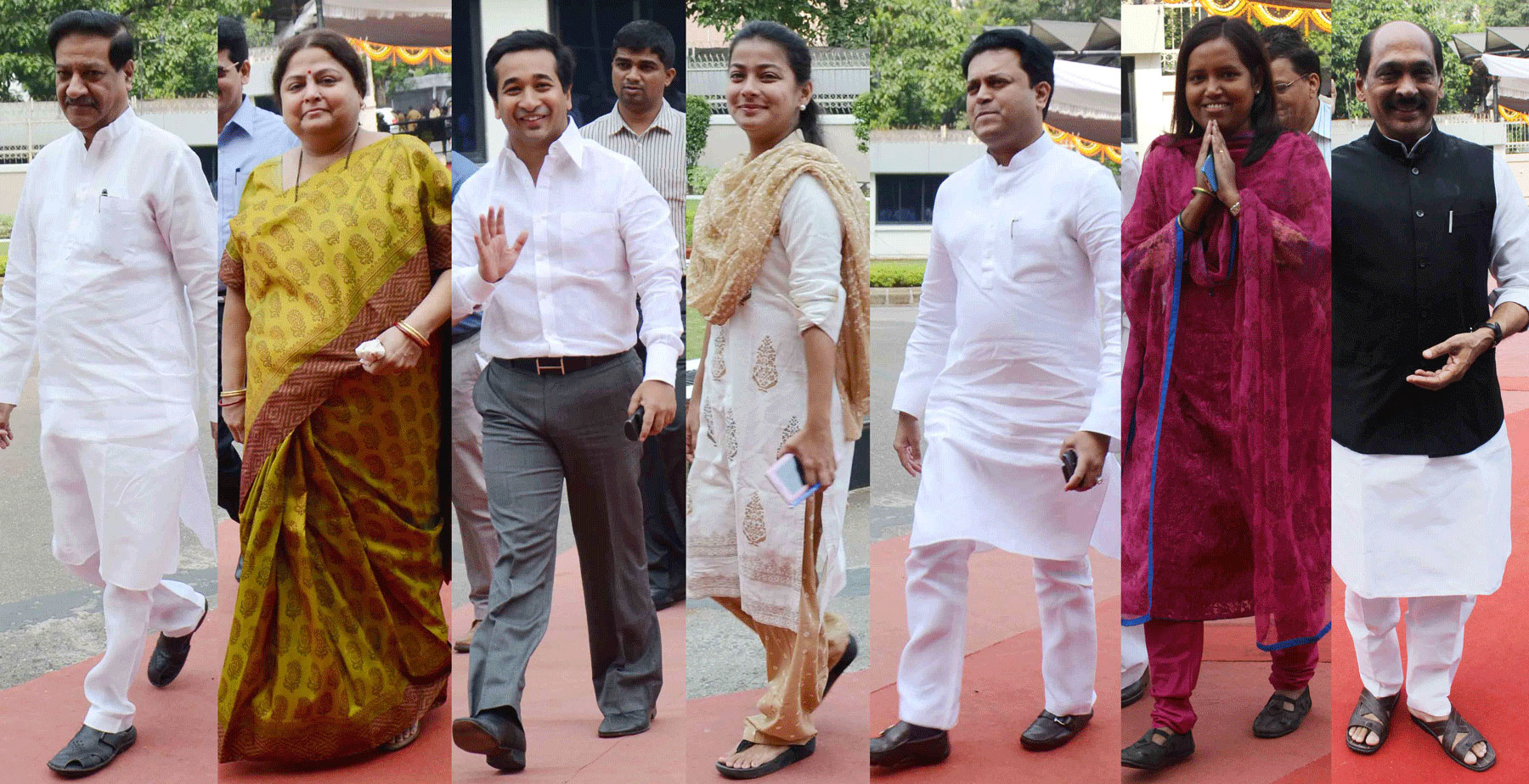 Congress Party Newly Elected MLA's On 1st Day Assembly Session at Vidhan Bhavan Mumbai.