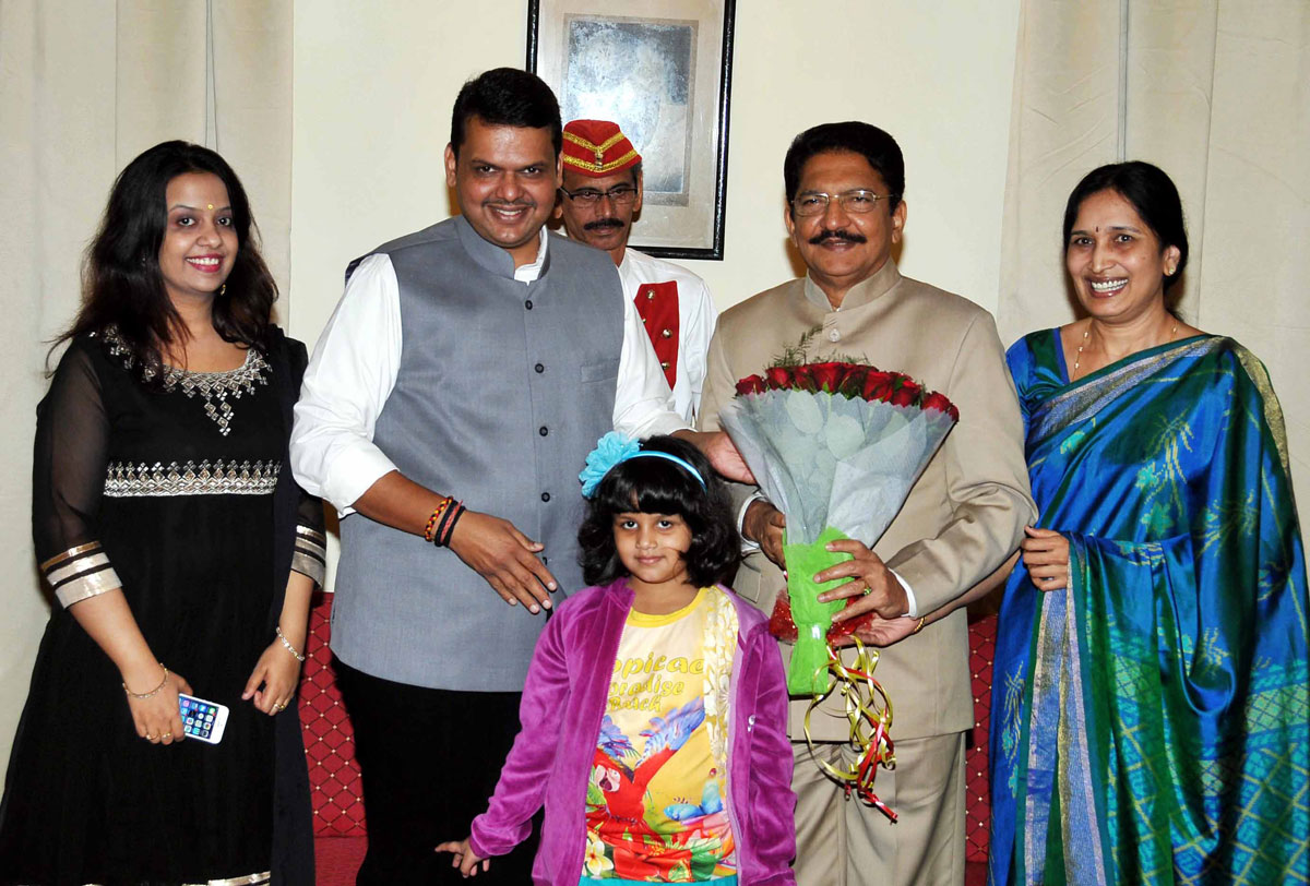 Chief Minister Devendra Fadnavis Meets Governor Ch.Vidyasagar Rao at Raj Bhavan Nagpur.