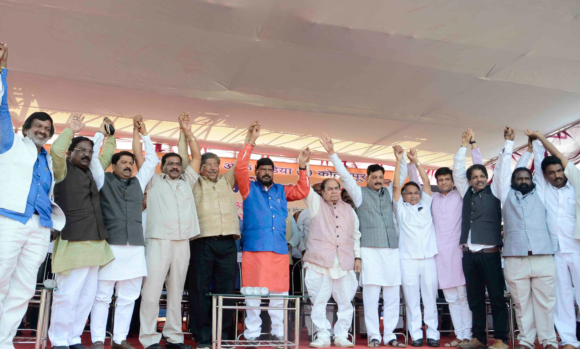 RPI National Leader Ramdas Athawale organised Maratha-Dalit Parishad in Kolhapur.