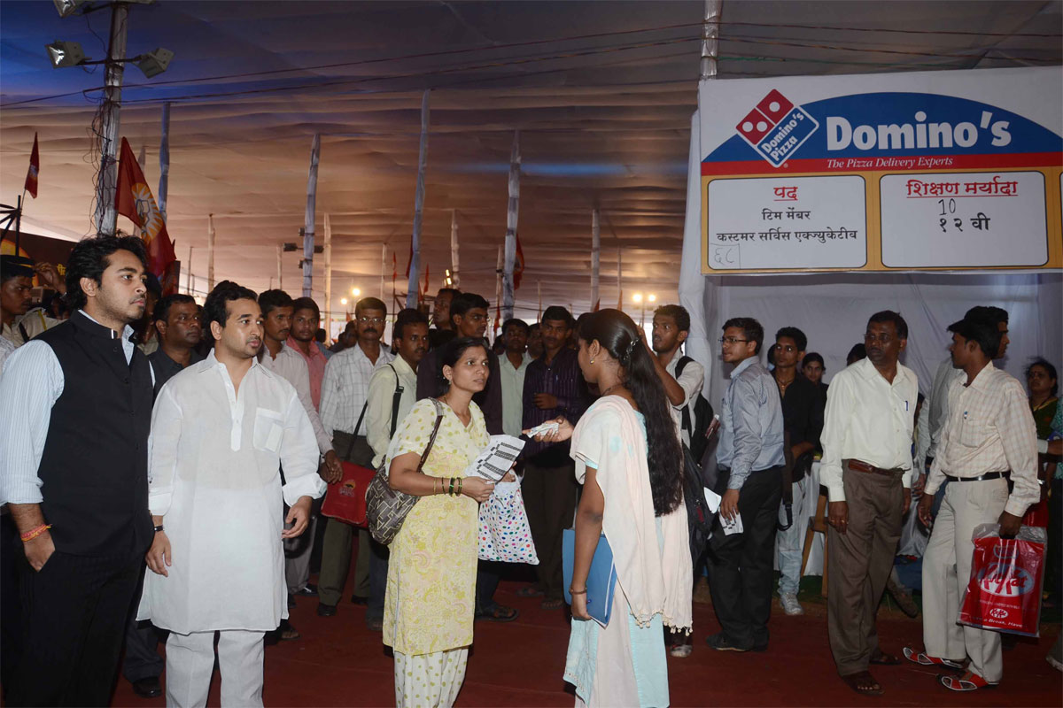JOB FAIR ORGANIZED BY SWABHIMAN SANGHATNA PRESIDENT NITESH NARAYANRAO RANE AT KAMGAR MAIDAN ELPHISTON ROAD.
