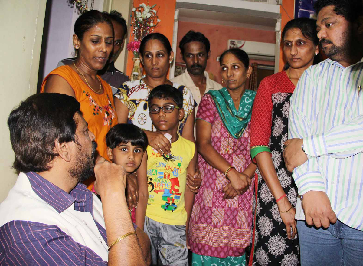 RPI Leader MP.Ramdas Athawale visited Fire Fighter Officer Late Sudhir Amin Residence to Convey Condolence to his Family at Chembur Fire Brigade Colony.