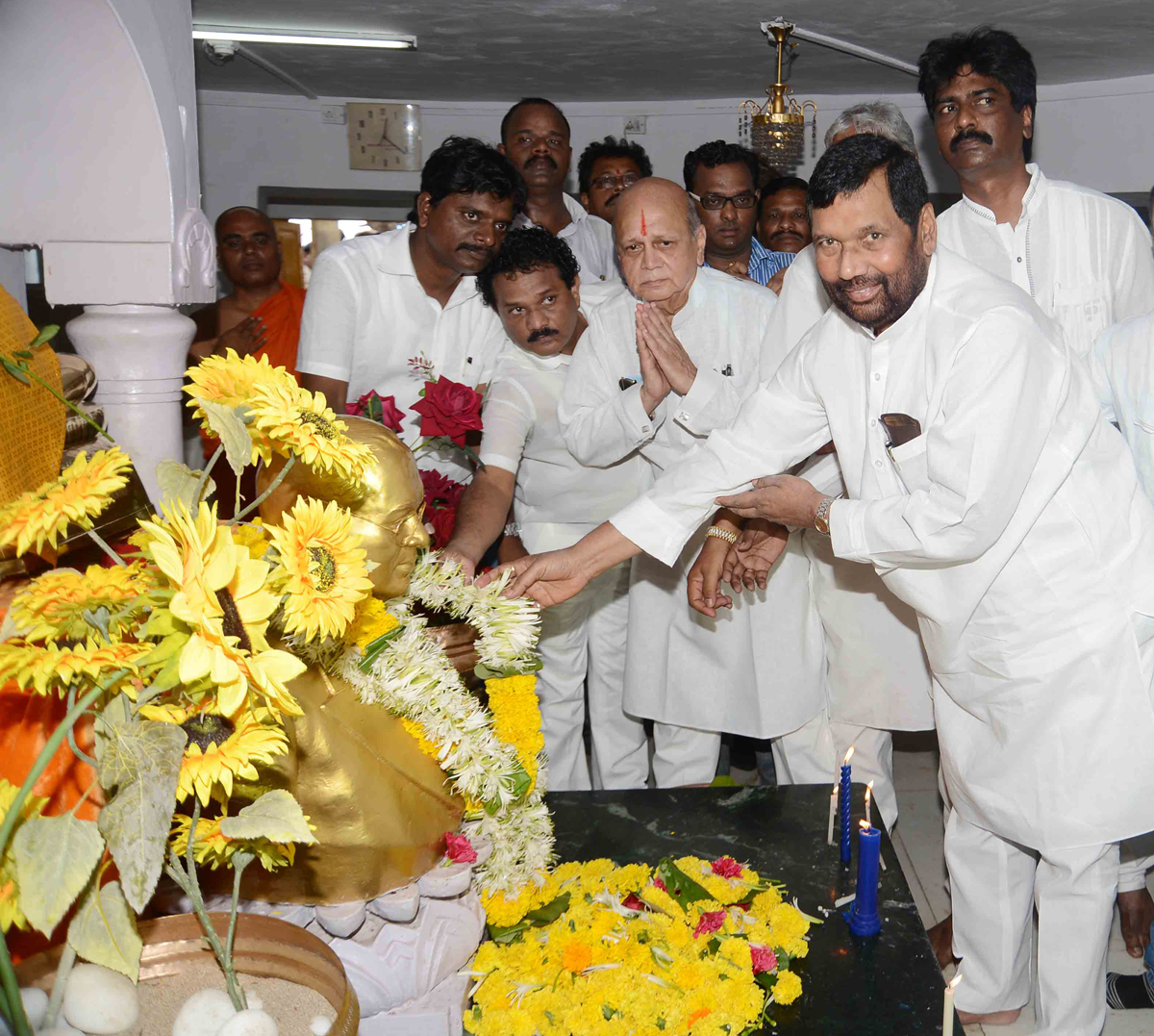 Lok Jan shakti Party National Leader Central Minister Ram Vilas Paswan at Dadar Chaitya Bhoomi.