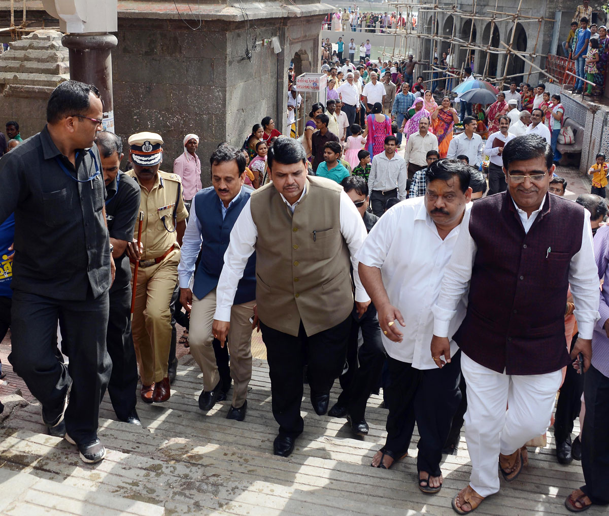 Chief Minister Devendra Fadnavis on Nashik Survey visit before Nashik Kumbha Mela-2015.