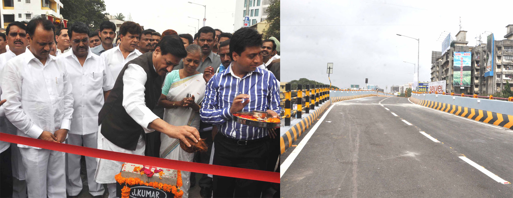 INAUGURATION CEREMONY OF BARFIWALA FLY OVER ON OCCASION CHIEF MINISTER PRITHVIRAJ CHAVAN & DY CHIEF MINISTER AJITDADA PAWAR AT ANDHERI WEST.