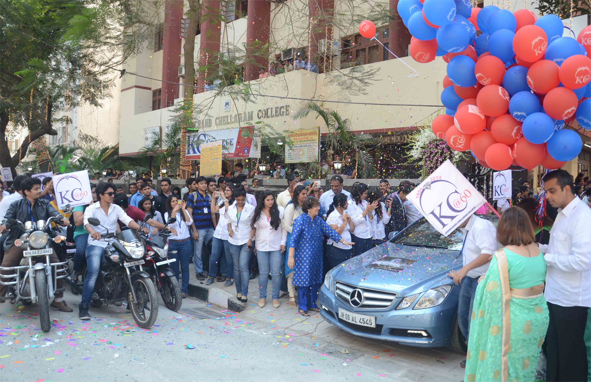 Union Minister Of State & MP Milind Deora During 60th Year Anniversary Of K.C.College At Churchgate.