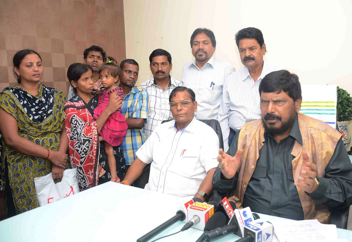 RPI President & MP Ramdas Athawale During Press Conference at Malad Malvani.