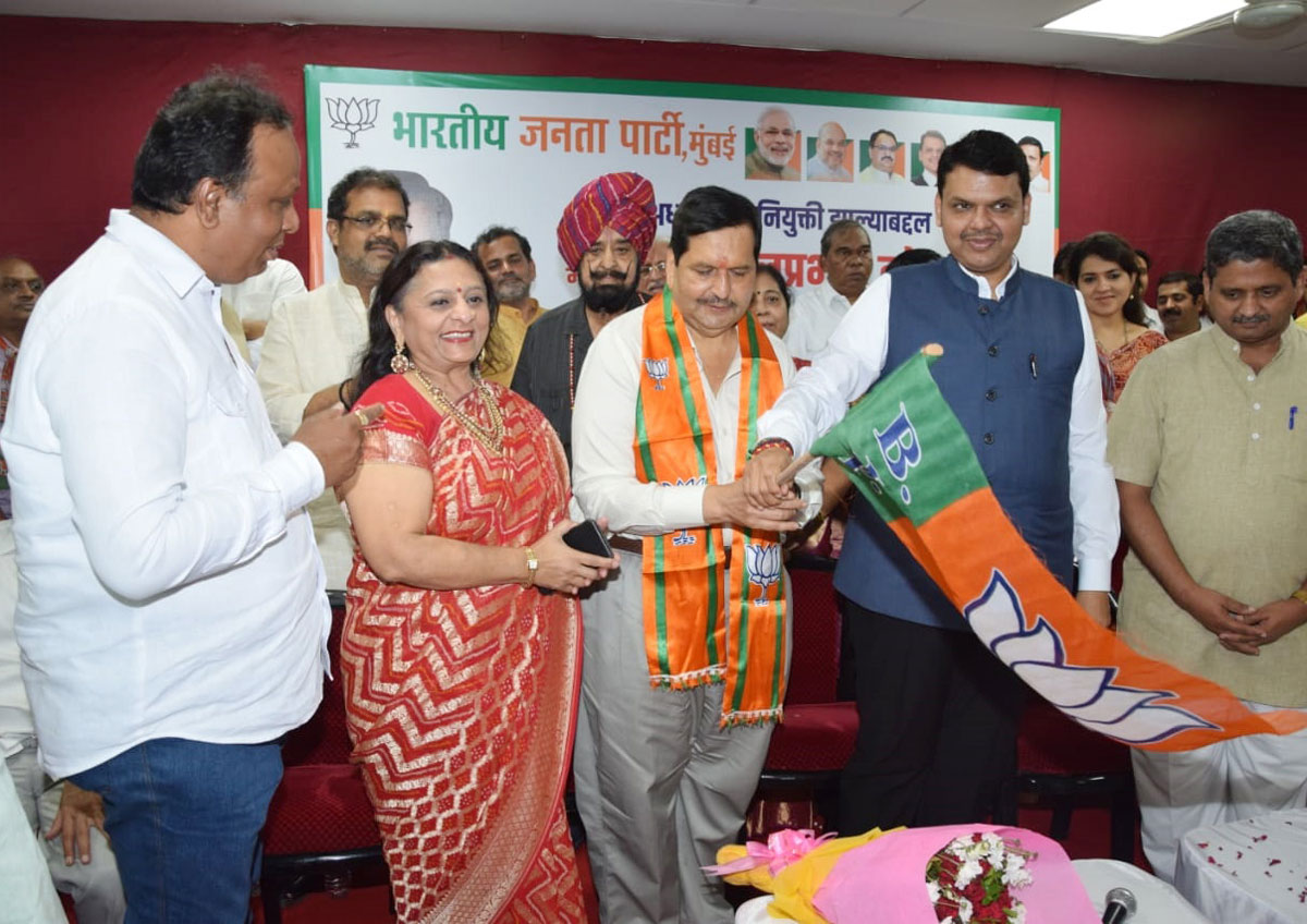 Chief Minister Devendra Fadnavis at BJP office Dadar.
